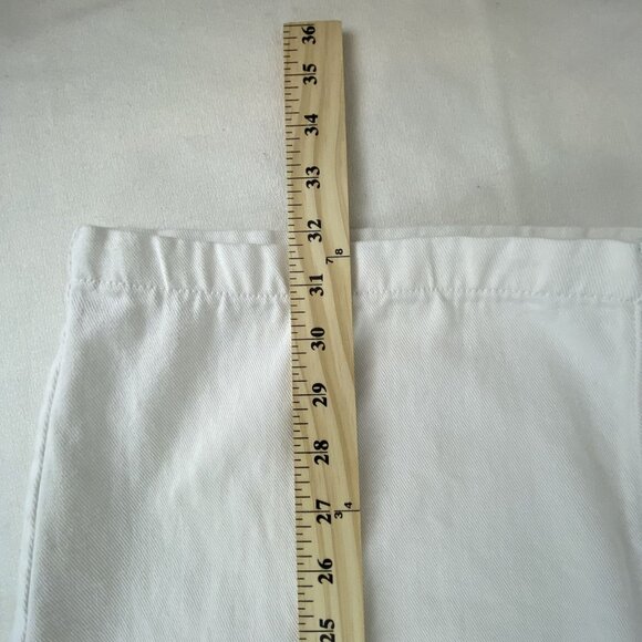 Woman Within Plus Size 22W White Cotton Pull On Elastic Cropped Pants W/ Pockets - Picture 11 of 13